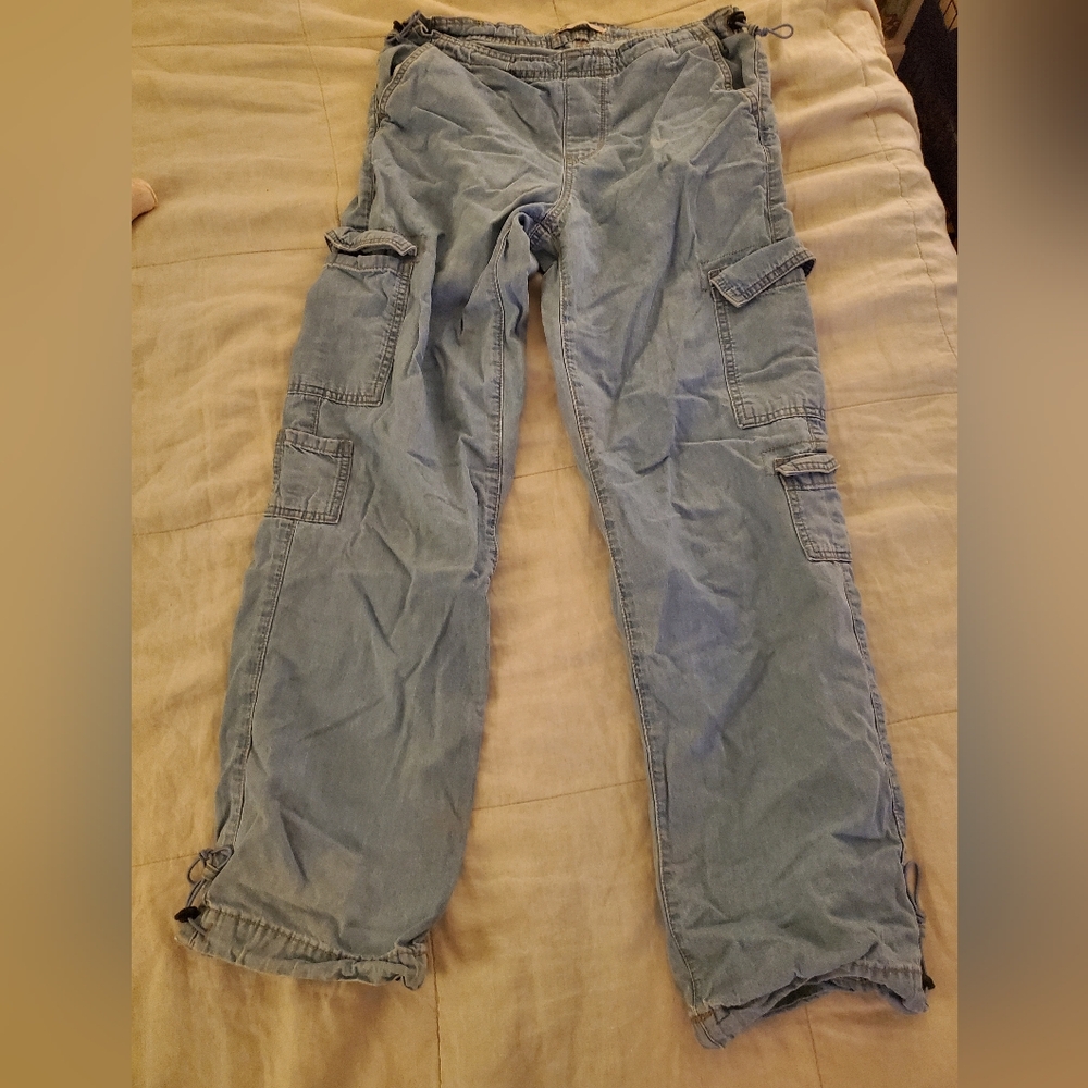 Faux Denim Cargo Pants XS